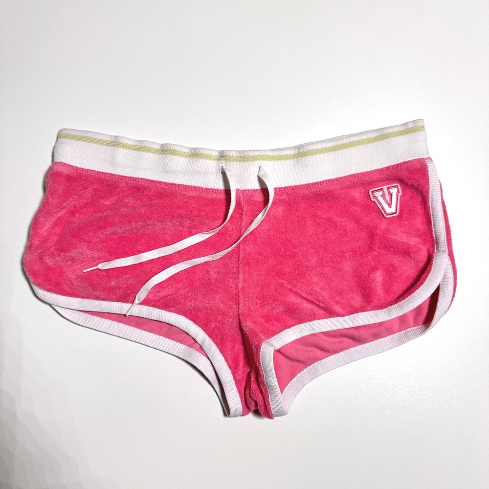 Victorias Secret Shorts Small Booty Micro Shortie Vintage Y2K Terry Dolphin Pink